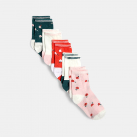 Многоцветни жакардови чорапи на цветя (комплект от 5 бр.)