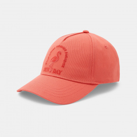 Оранжева шапка с бродерия