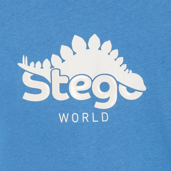 Синя тениска с дълъг ръкав и щампа на динозавър