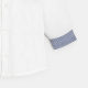 Бяла памучна риза с навиващи се ръкави