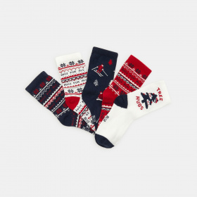 Коледни чорапи - комплект от 5 броя