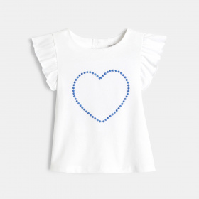 Тениска с бродирано сърце