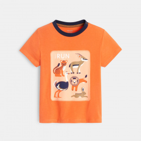 Оранжева тениска с принт