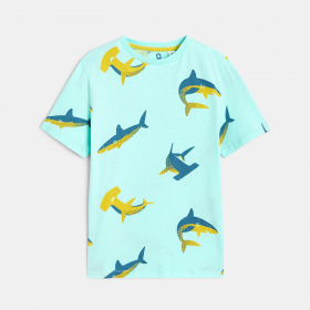 Тениска с принт на акули