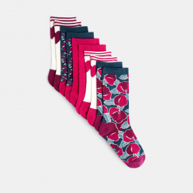 Розови шарени и едницветни чорапи (комплект от 5)