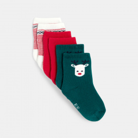 Червени високи чорапи (комплект от 3 бр.)