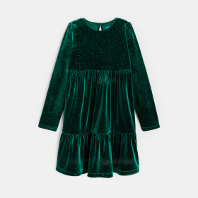 Елегантна зелена кадифена рокля