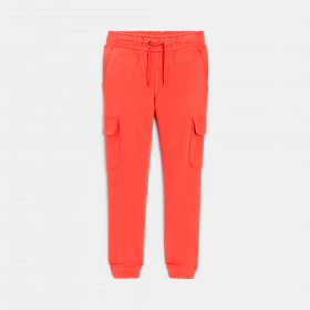Изчистени оранжеви спортни панталони с карго джобове