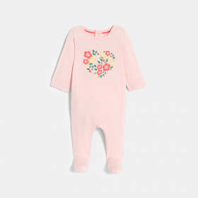 Розов пижама със сърце и цветя