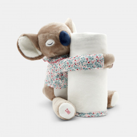 Играчка коала и бяло поларено одеяло