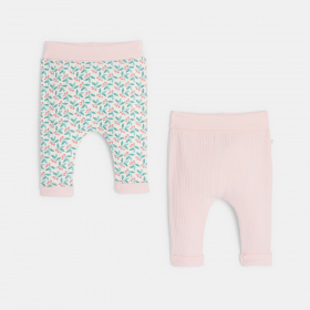 Розови меки плетени панталони (комплект от 2 бр.)