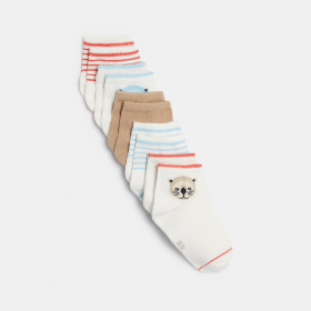Многоцветни ниски чорапи с животни (опаковка от 5 бр.)