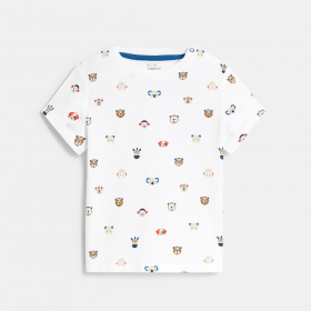 Бяла тениска с животни