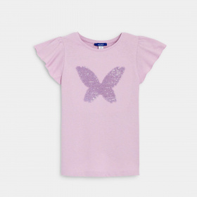 Лилава тениска с пеперуда