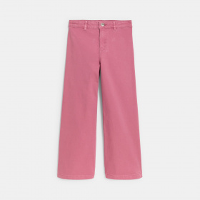 Широки розови панталони с висока талия