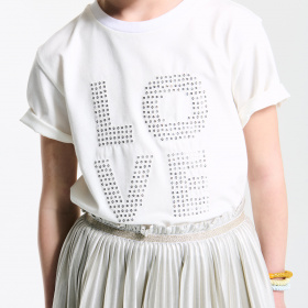 Бяла тениска с послание LOVE
