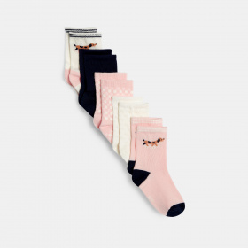 Розови чорапи с кучета (комплект от 5 бр.)