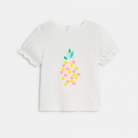 Бяла тениска с ананас