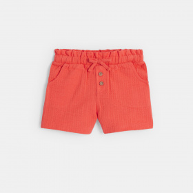 Елегантни памучни панталонки в светло оранжев цвят