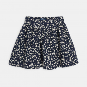 Тъмносиня къса пола с щампа