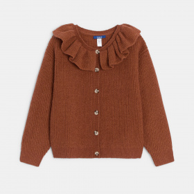 Кафява плетена жилетка