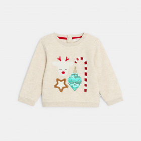 Бял суитшърт с апликация