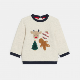 Бежов суитшърт с празничен мотив