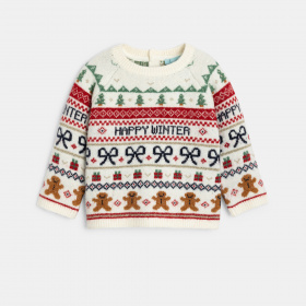 Празничен плетен пуловер