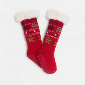 Червени противоплъзгащи чорапи