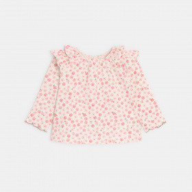 Розова блуза с флорален принт