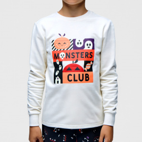 Бяла пижама за Хелоуин в две части