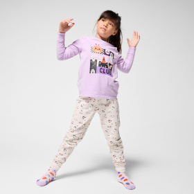 Лилава пижама за Хелоуин от 2 части