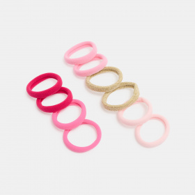 Розови ластици за коса (опаковка от 10)