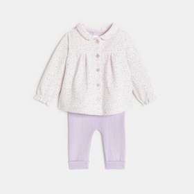 Комплект с лилави флорални мотиви