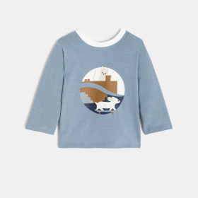 Синя тениска с животни