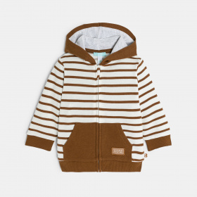 Суитшърт с кафяво райе