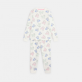 Бяла пижама с котки