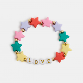 Еластична гривна с многоцветни звезди и мъниста