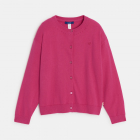 Розова плетена жилетка