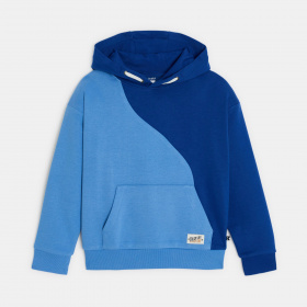 Син суитшърт с качулка