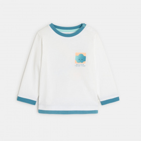 Бяла тениска с облаци