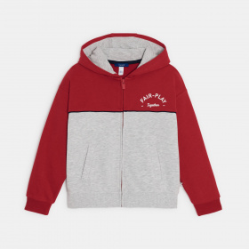 Двуцветен суитшърт с качулка