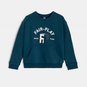 Син суитшърт с джоб