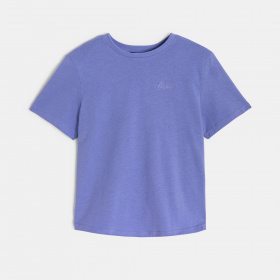 Едноцветна лилава тениска