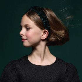 Плюшена лента за глава с пайети