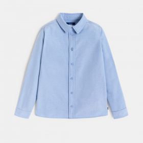 Синя риза с дълъг ръкав