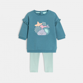 Комплект от син суитшърт и клин