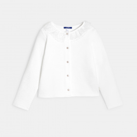 Бяла жилетка с волани