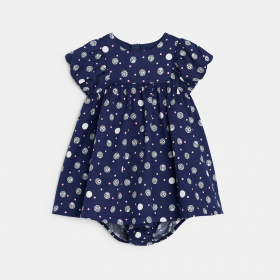 Тъмносиня рокля на точки