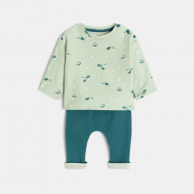 Зелен комплект с щампи